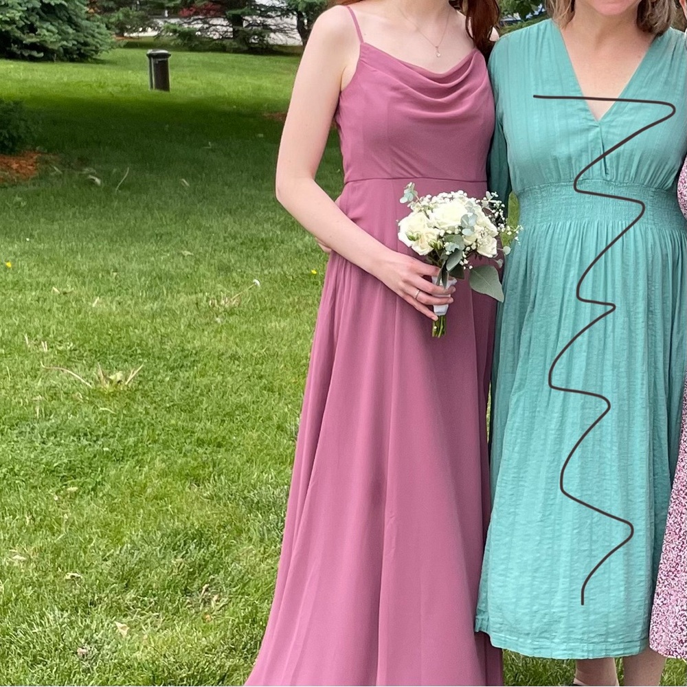 Cowl Neck Chiffon Dress